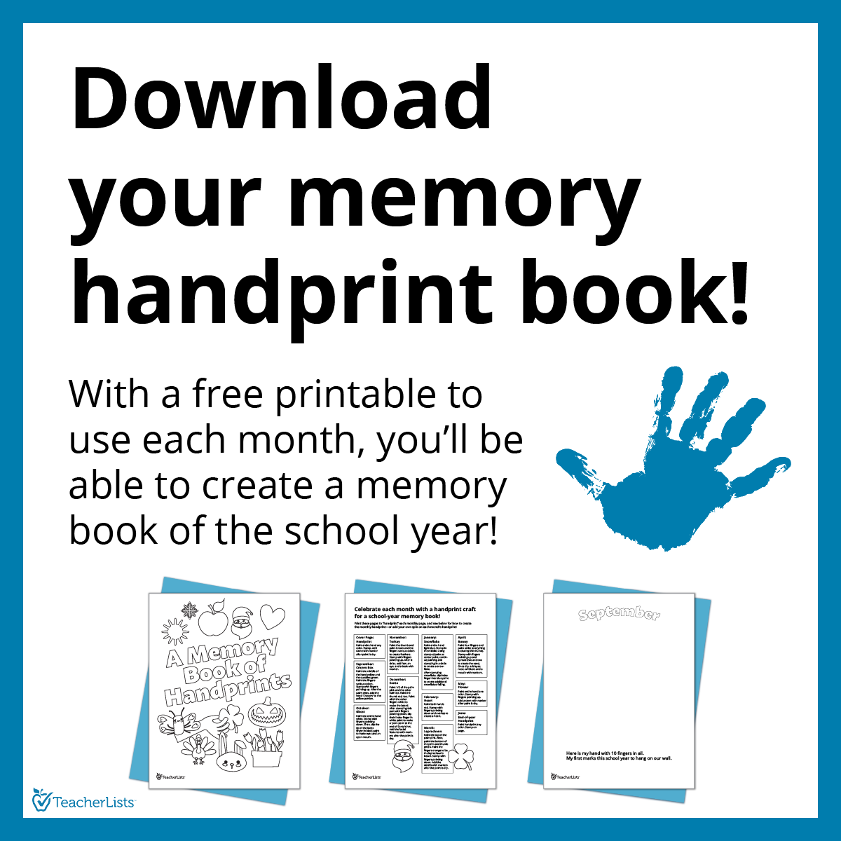 Handprint Memory Book for Teachers