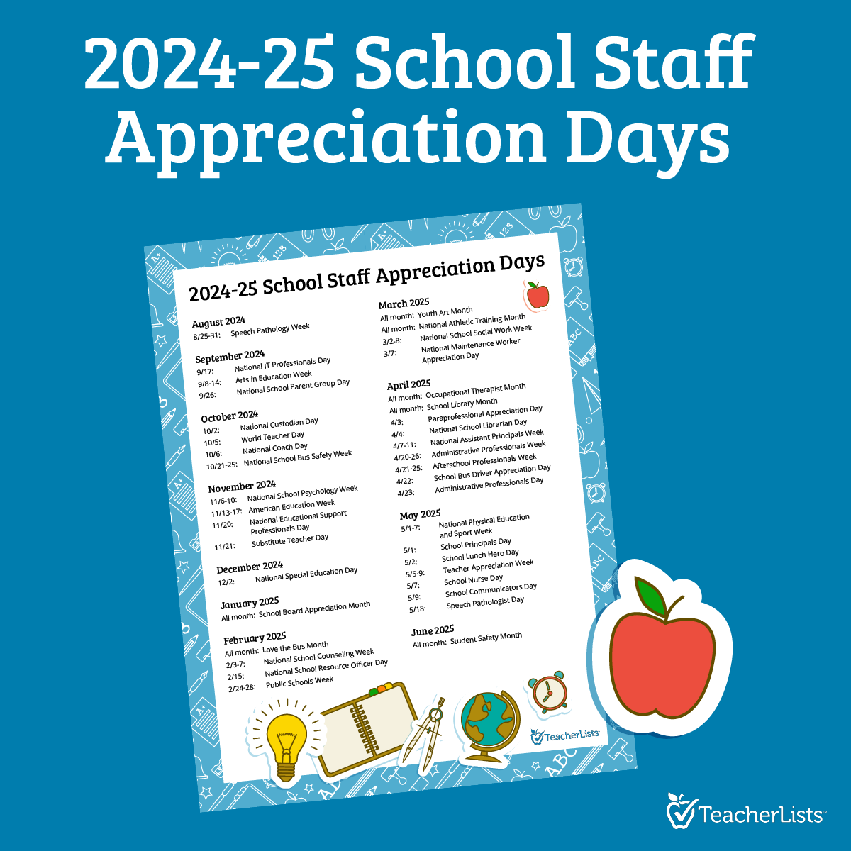 School Staff Appreciation Days 24-25