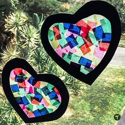 Easy Valentine's Day Heart Mosaic for Kids